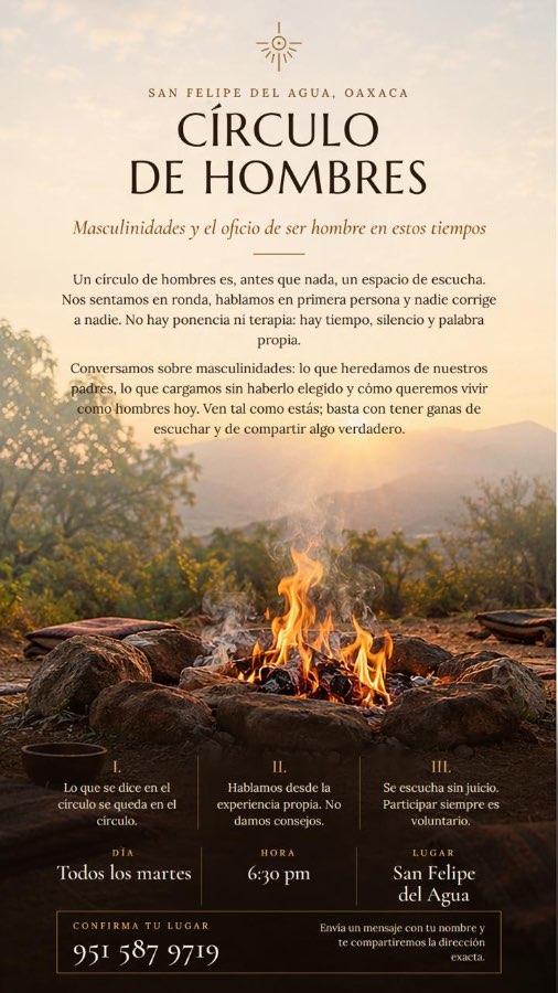 Flyer del evento: Círculo de Hombres: Masculinidades y el oficio de ser hombre en estos tiempos