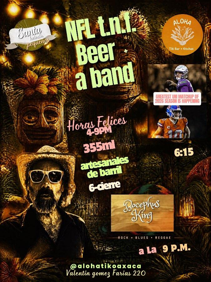 Flyer del evento: NFL t.n.t. Beer + a band con Bocephus King