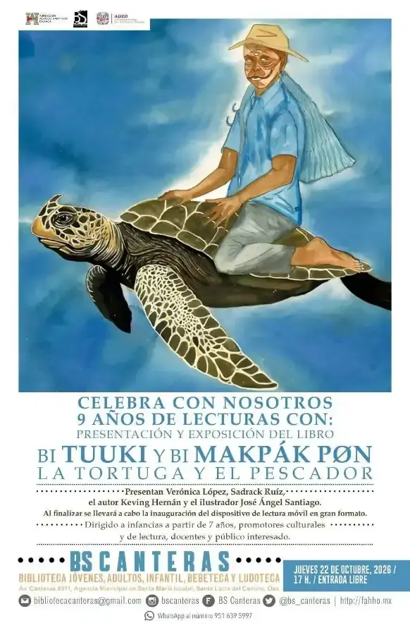 Flyer del evento: Bi Tuuki y Bi Makpák Pøn. The Turtle and the Fisherman by Keving Hernán
