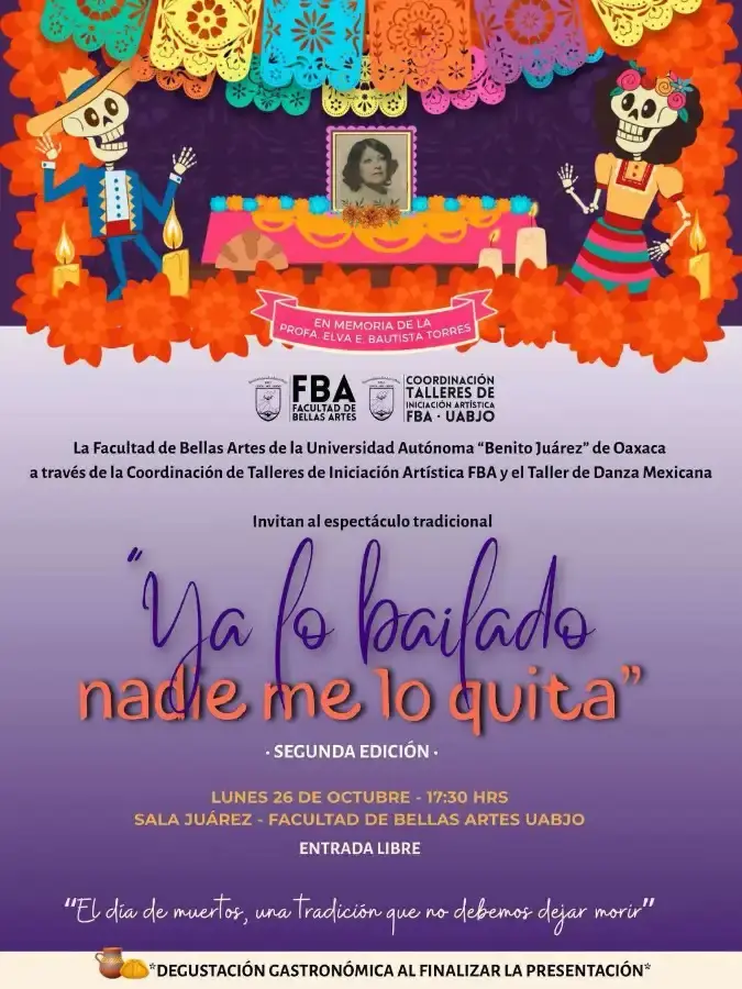 Flyer del evento: “Ya lo bailado nadie me lo quita”