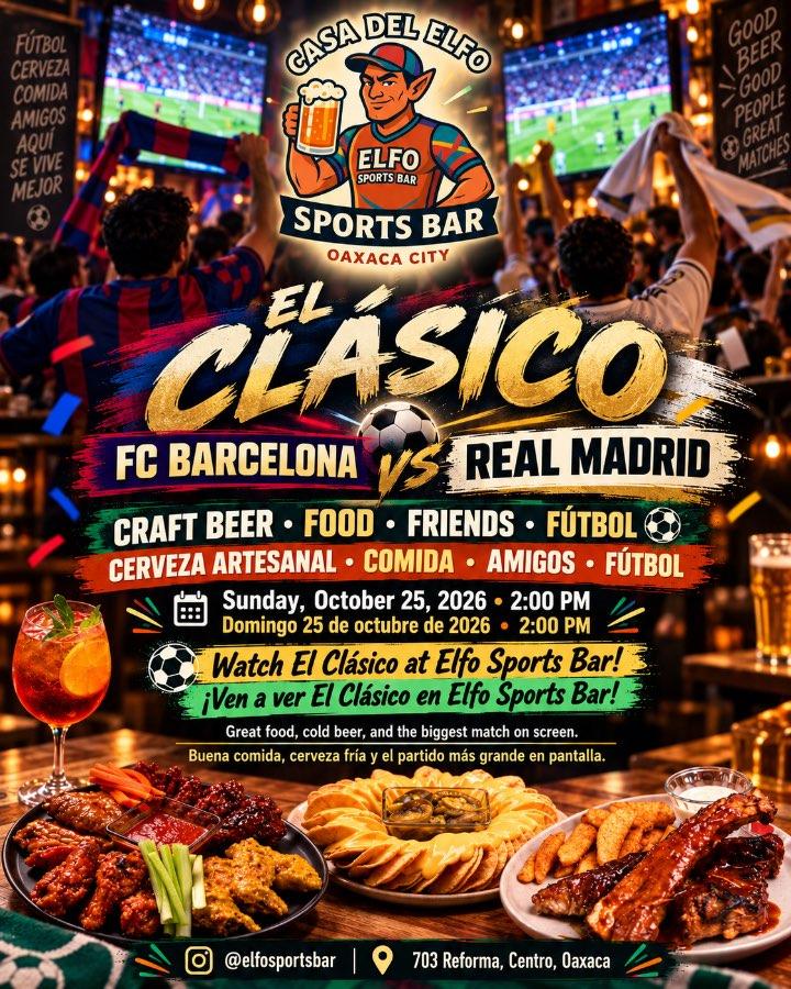 Flyer del evento: EL CLÁSICO FC BARCELONA VS REAL MADRID