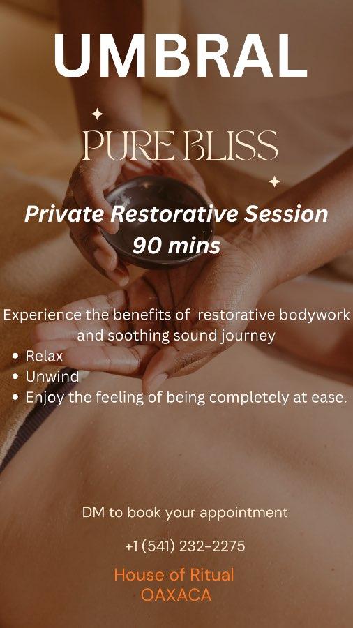 Flyer del evento: UMBRAL PURE BLISS Private Restorative Session