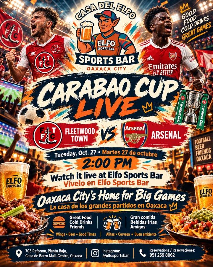 Flyer del evento: Carabao Cup LIVE: Fleetwood Town vs Arsenal