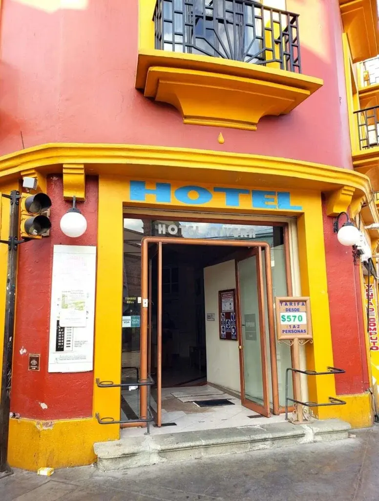 Hotel Rivera entrance, across from Mercado 20 de Noviembre. Photo: Buddy The Traveling Monkey Hotel Rivera entrance, across from Mercado 20 de Noviembre. Photo: Buddy The Traveling Monkey