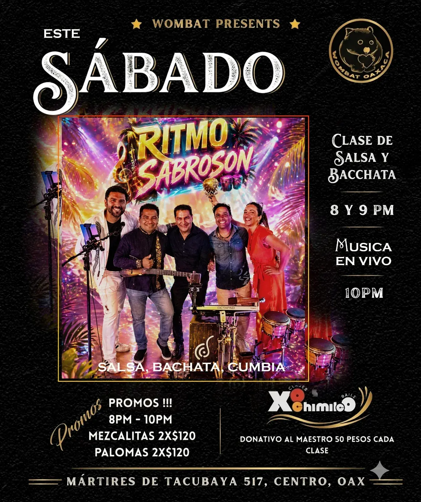 Música en vivo - Salsa, cumbia & Bachata