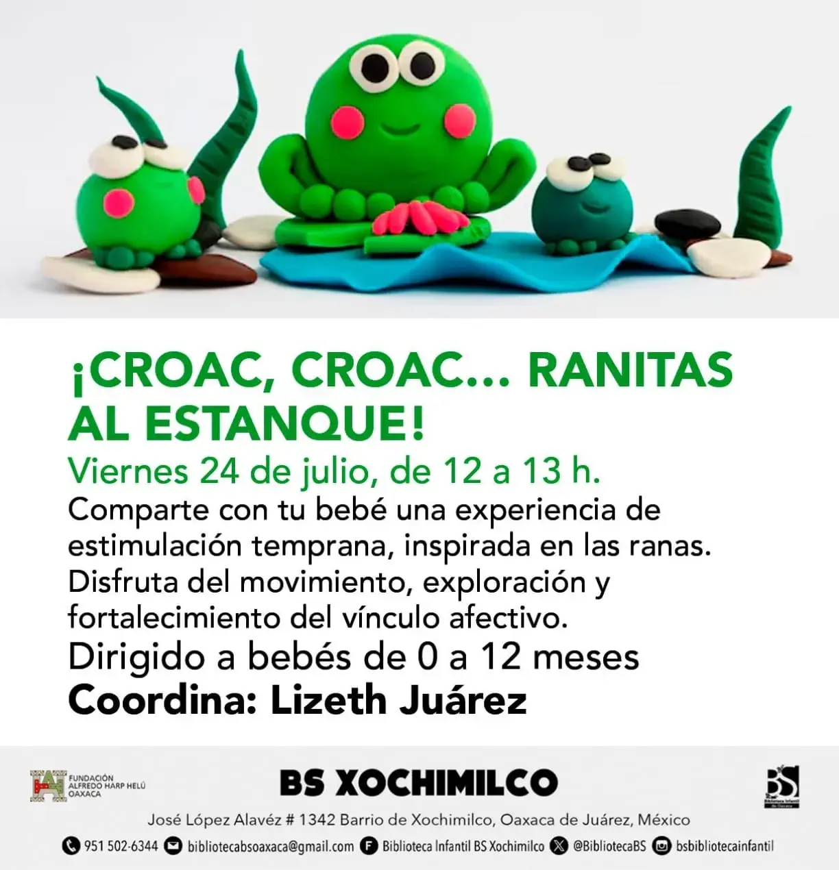 Flyer del evento: ¡CROAC, CROAC... RANITAS AL ESTANQUE!