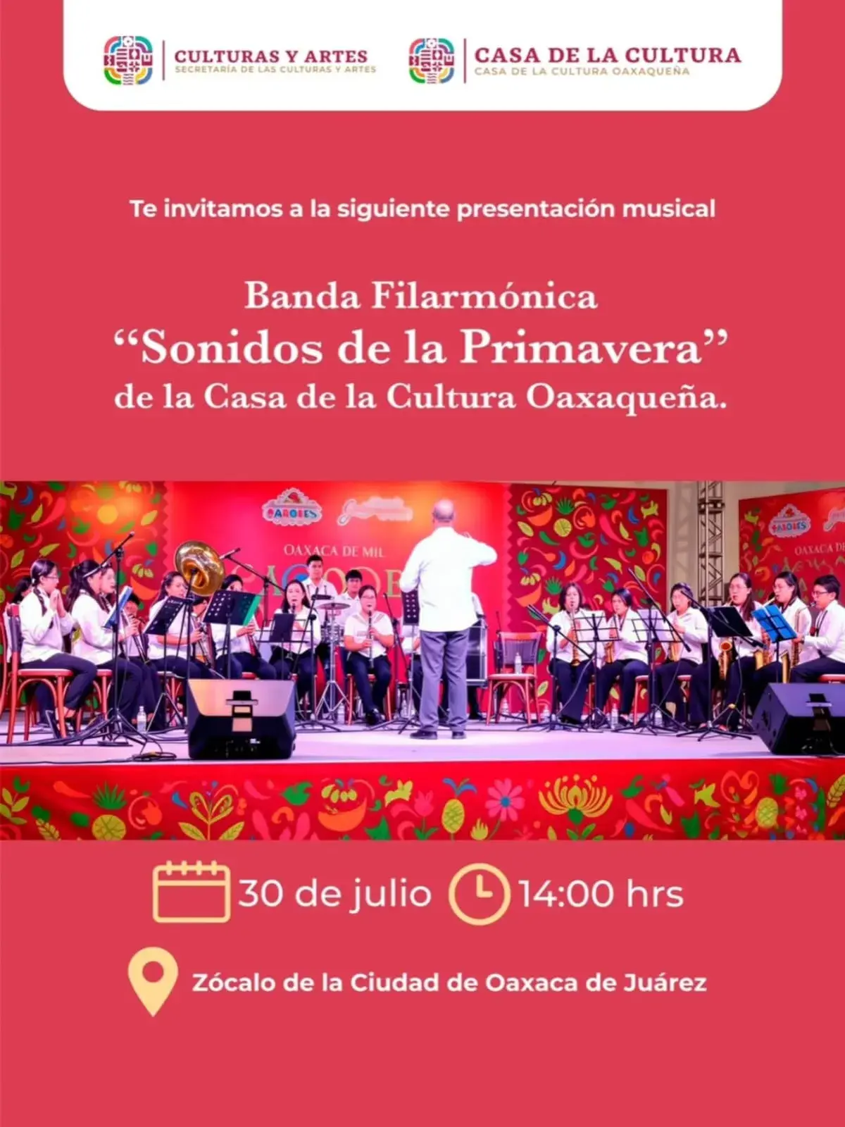 Flyer del evento: Banda Filarmónica "Sonidos de la Primavera"