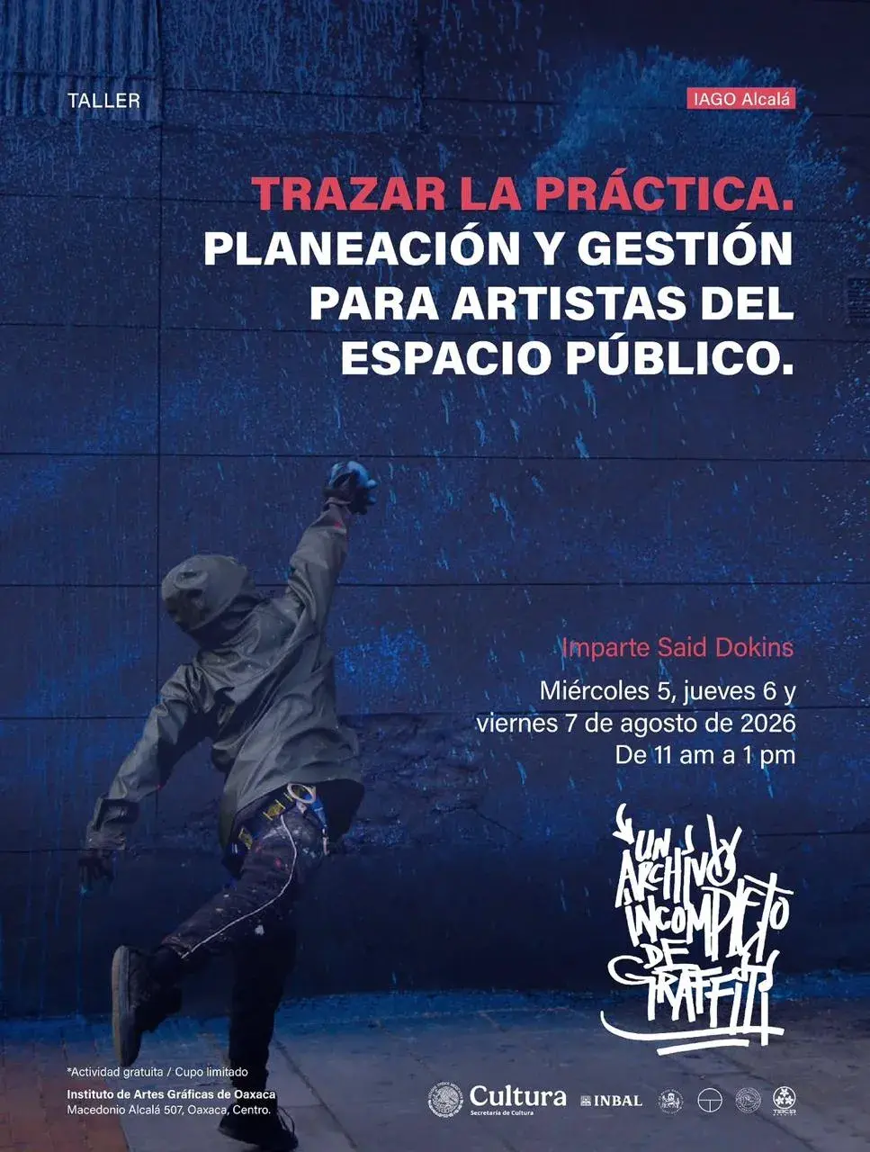 Flyer del evento: TALLER: Trazar la Práctica. Planeación y Gestión para Artistas del Espacio Público.