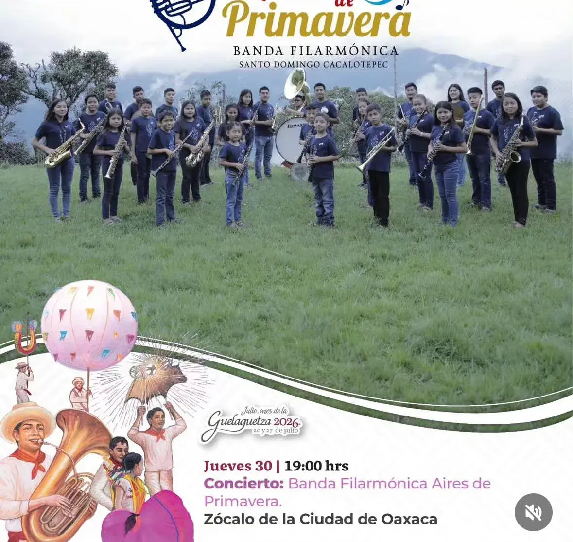 Flyer del evento: Concierto: Banda Filarmónica Aires de Primavera