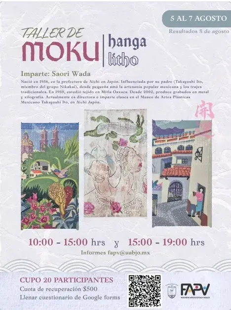 Flyer del evento: TALLER DE MOKU hanga litho