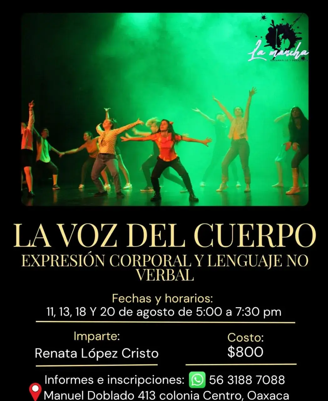 Flyer del evento: La Voz del Cuerpo: Expresión Corporal y Lenguaje No Verbal