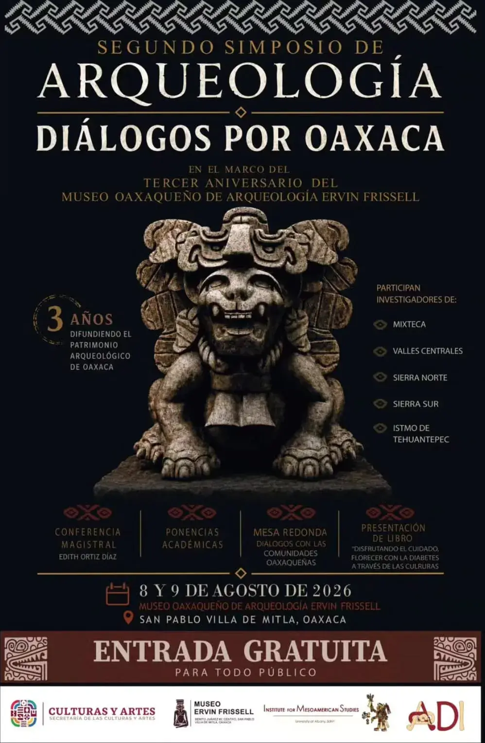 Flyer del evento: Segundo Simposio de Arqueología: Diálogos por Oaxaca
