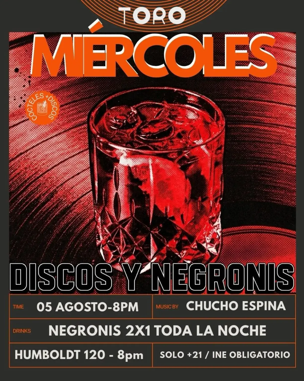 Flyer del evento: MÉRCOLES: Discos y Negronis