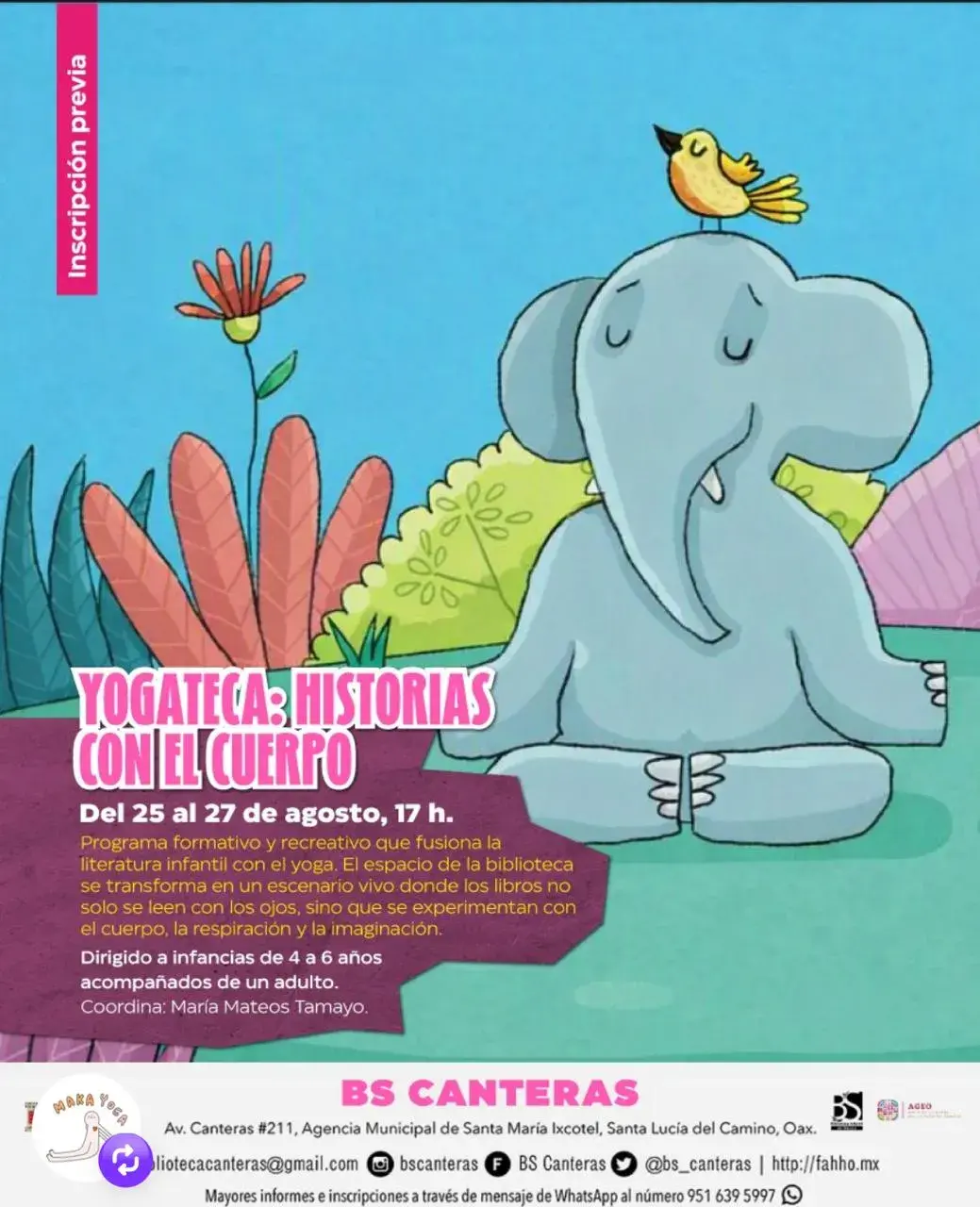 Flyer del evento: YOGATECA: HISTORIAS CON EL CUERPO