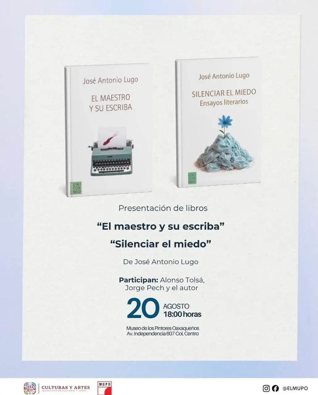 Flyer del evento: Book Presentation: 'The Master and His Scribe' and 'Silencing Fear'