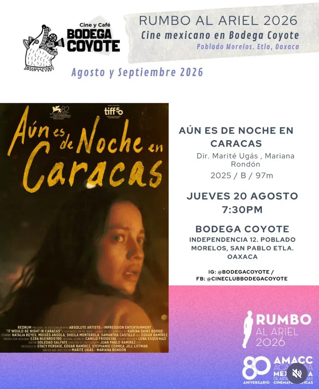 Flyer del evento: It Would Be Night in Caracas