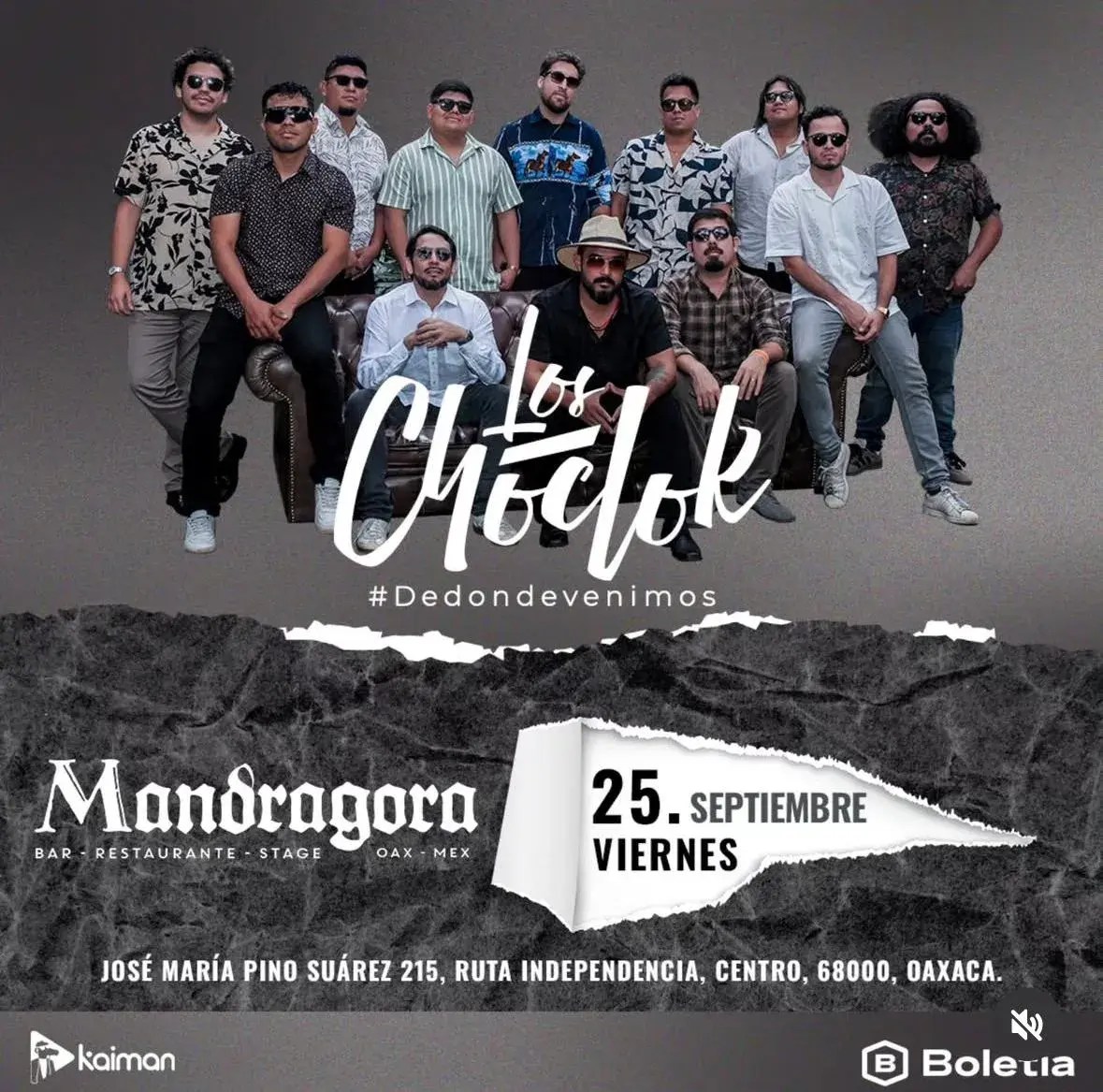 Flyer del evento: Los Choclok #Dedondevenimos