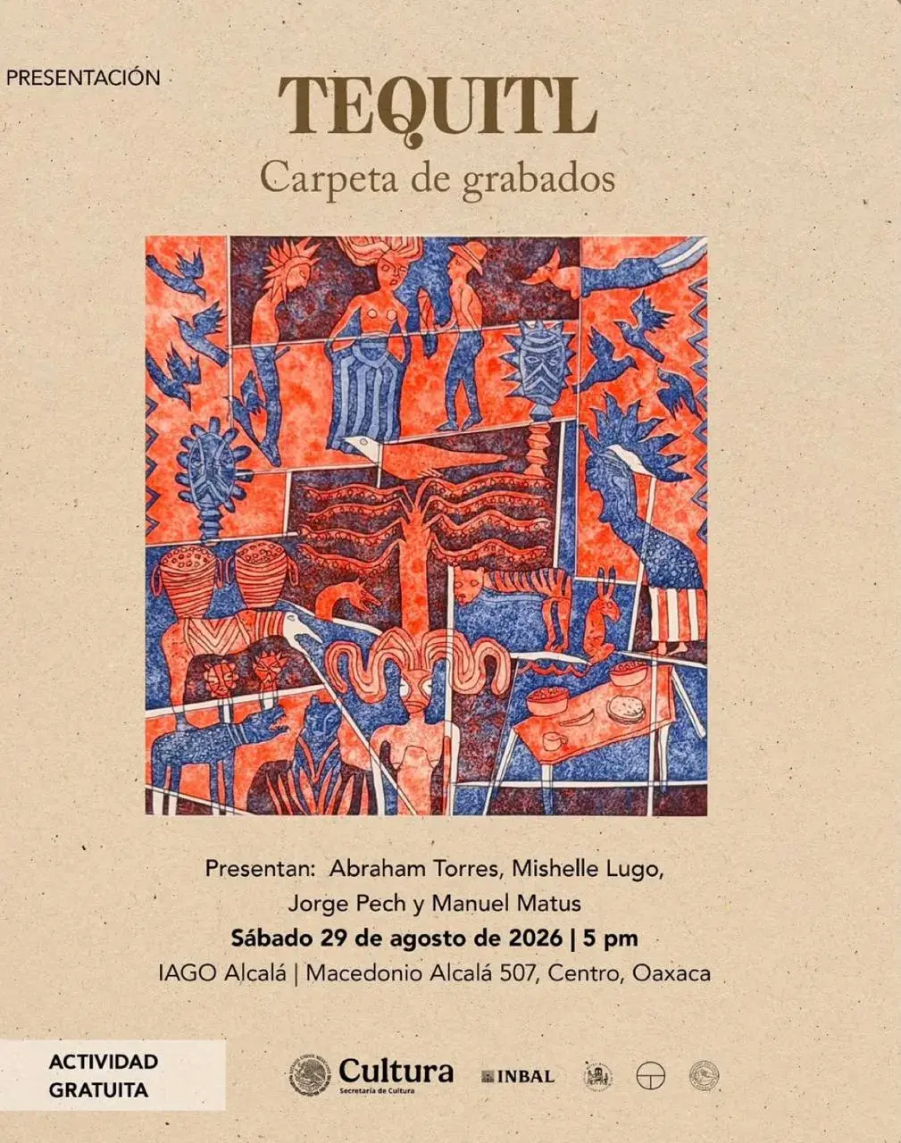 Flyer del evento: TEQUITL - Carpeta de grabados