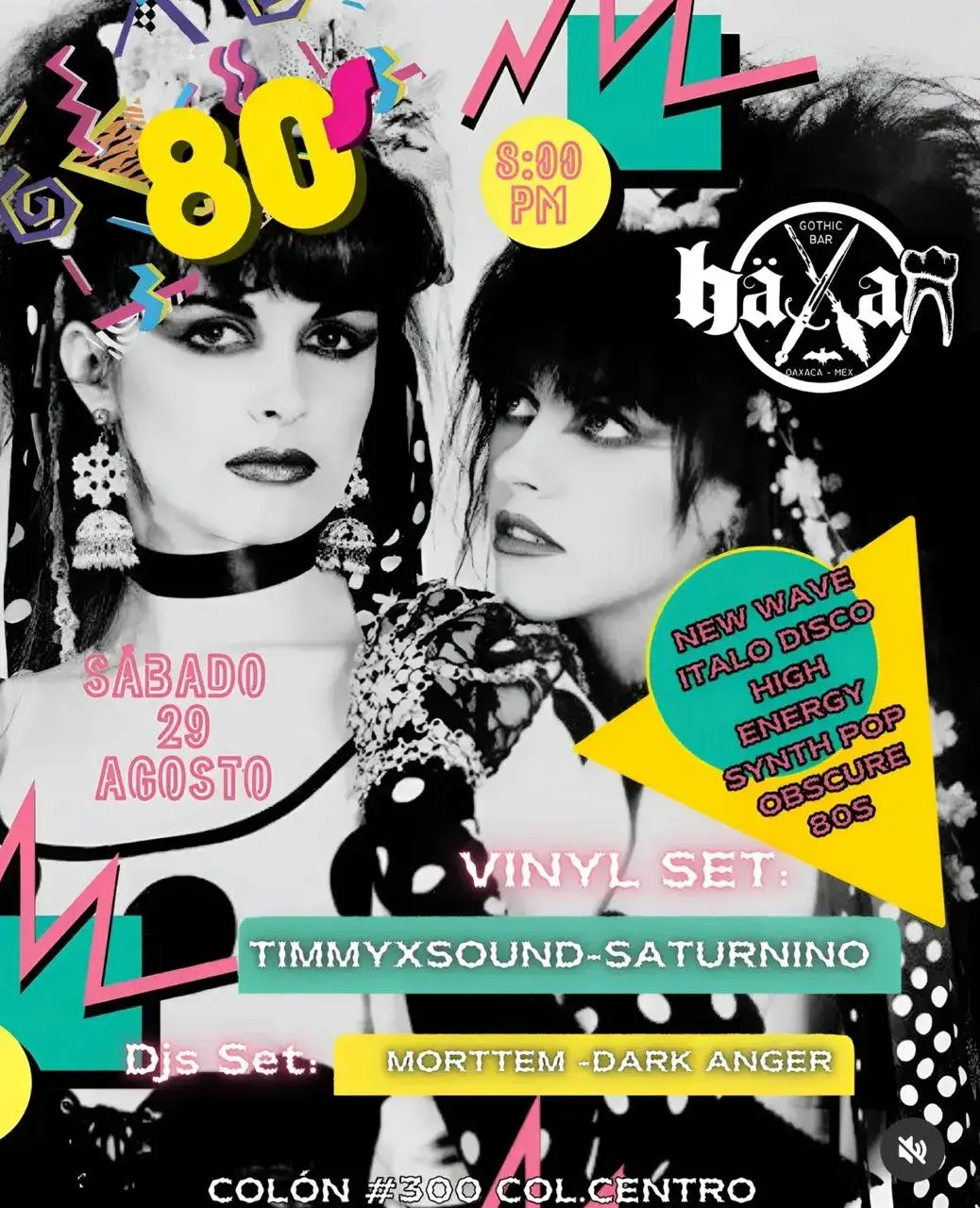Flyer del evento: Noche de 80s en Baxar
