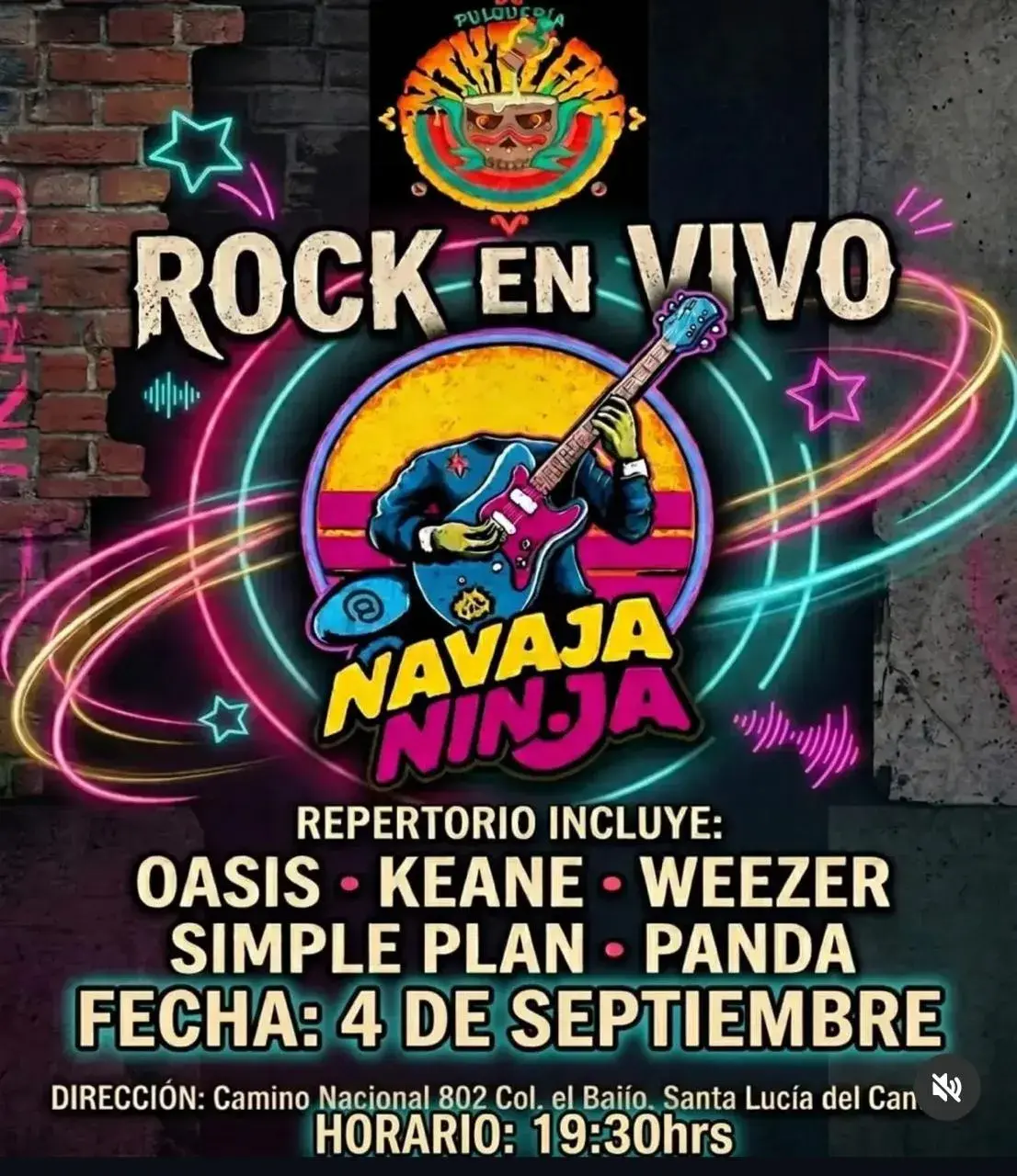 Flyer del evento: Rock en Vivo con Navaja Ninja