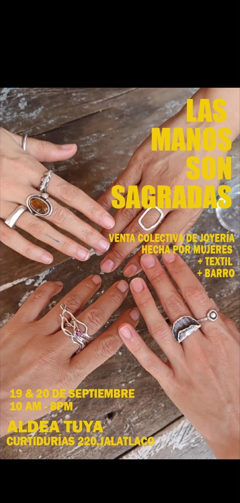 Las Manos Son Sagradas: Venta Colectiva de Joyería, Textil y Barro