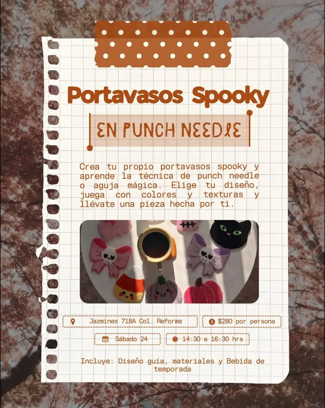 Spooky Coasters in Punch Needle