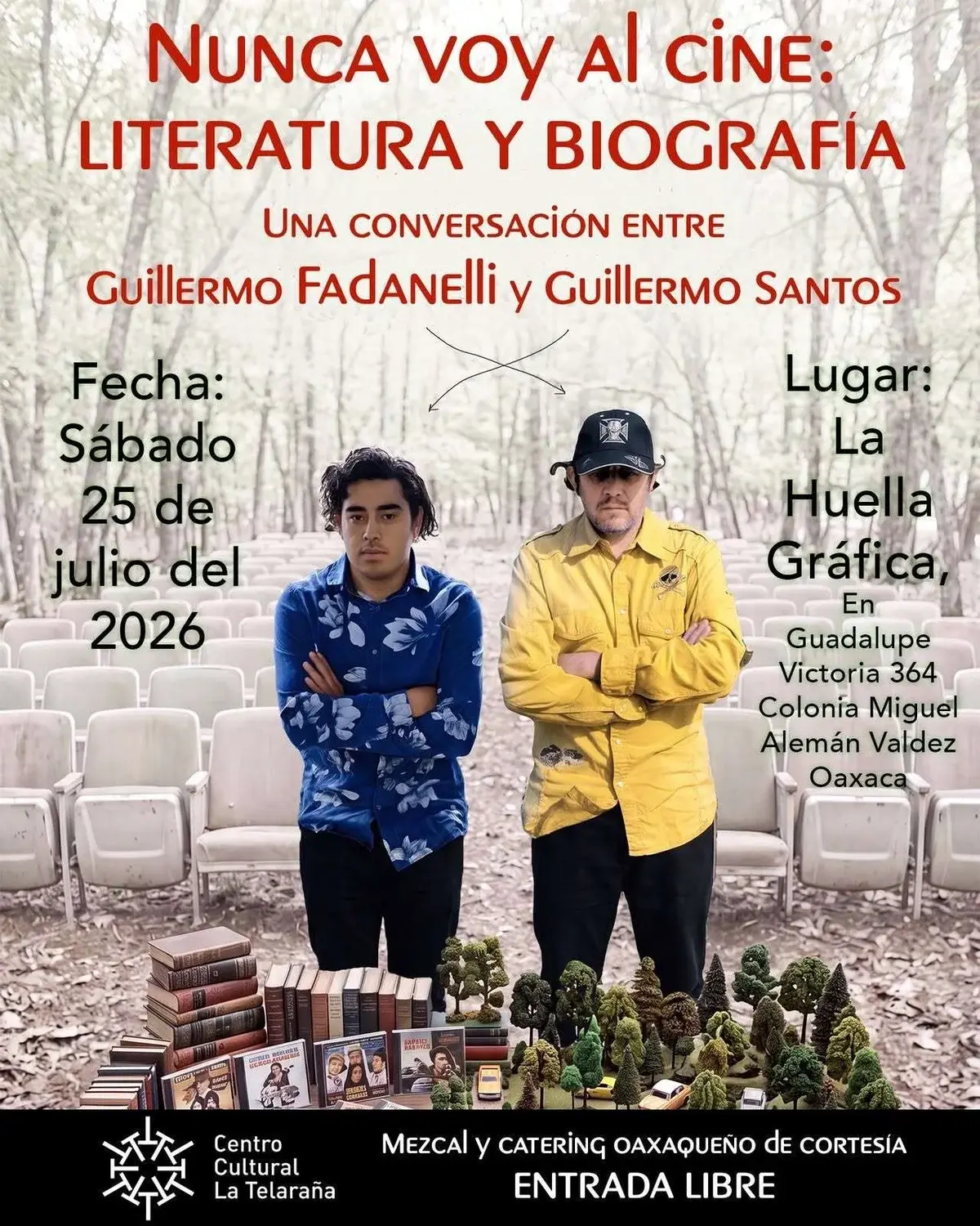 Flyer del evento: “Nunca voy al cine: Literatura y biografía”