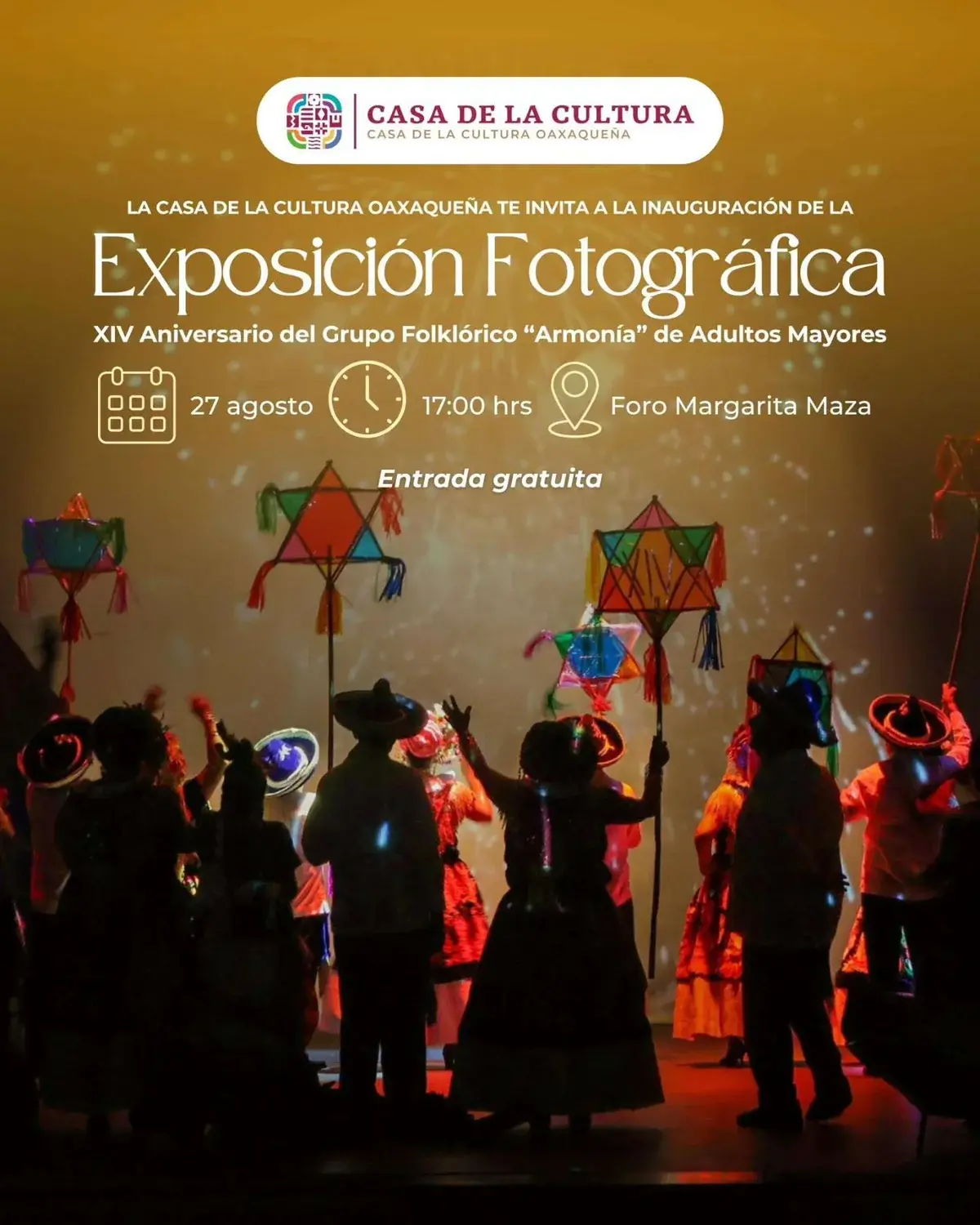 Flyer del evento: XIV Aniversario del Grupo Folklórico “Armonía” de Adultos Mayores