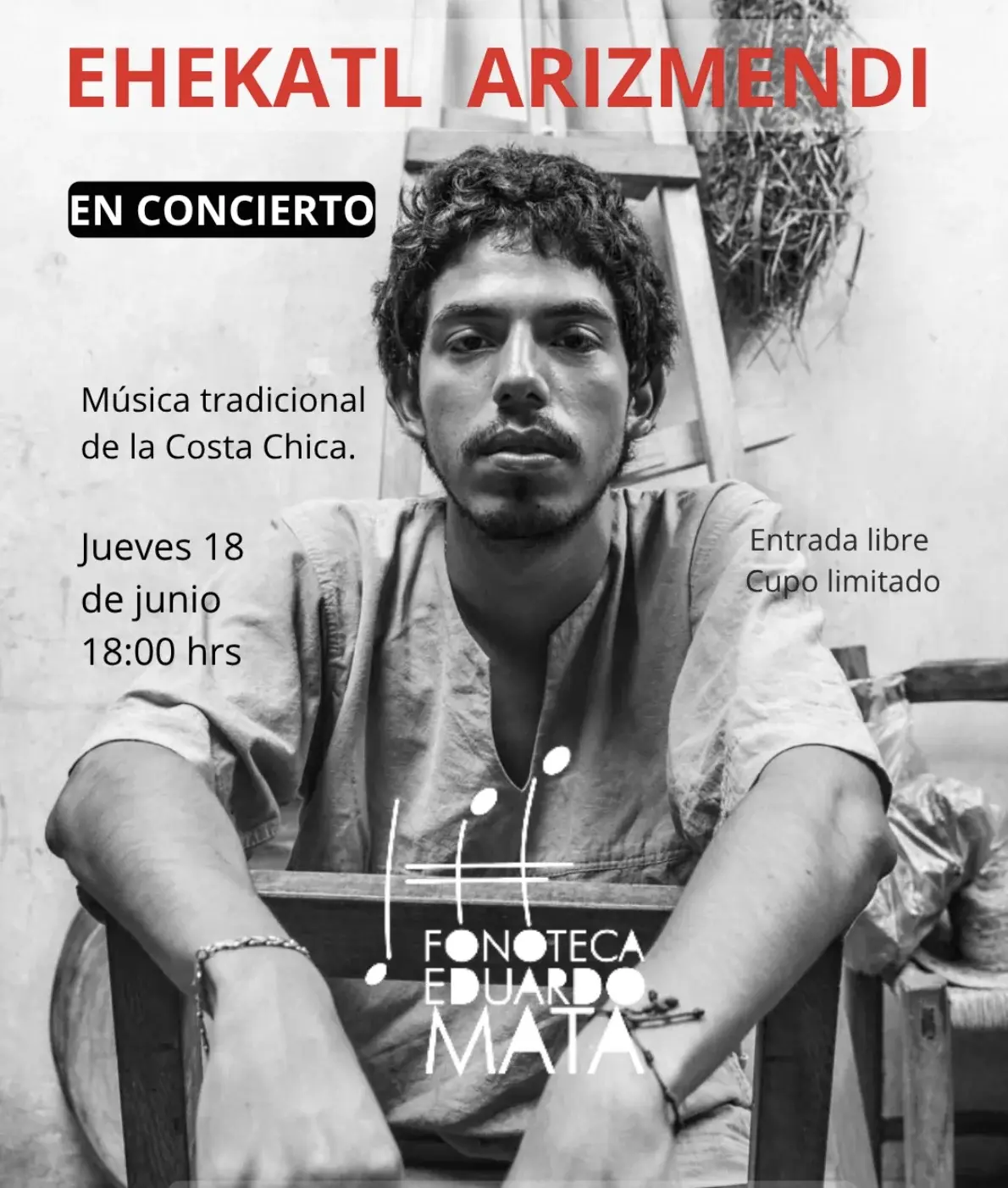 Flyer del evento: Ehekatl Arozmendi en concierto