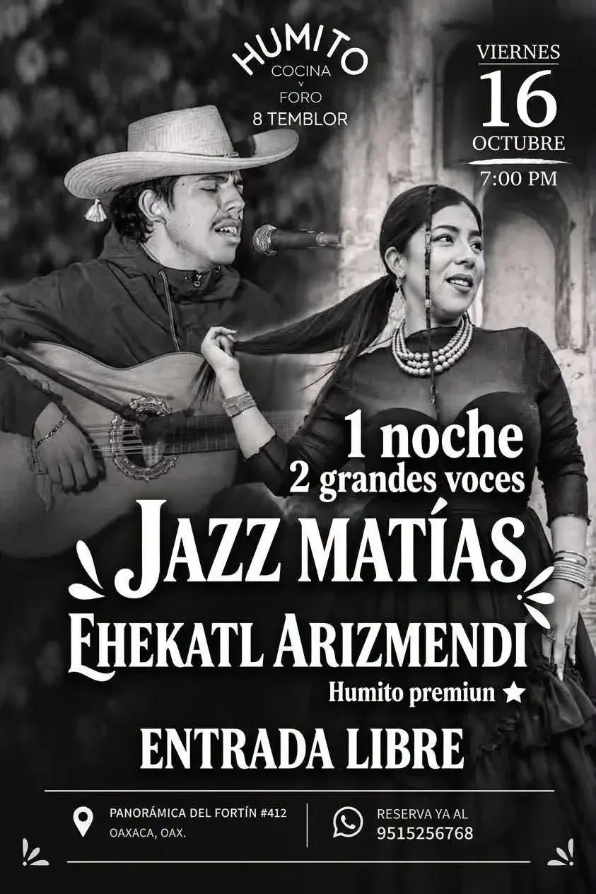 Flyer del evento: Jazz Matías & Ehekatl Arizmendi
