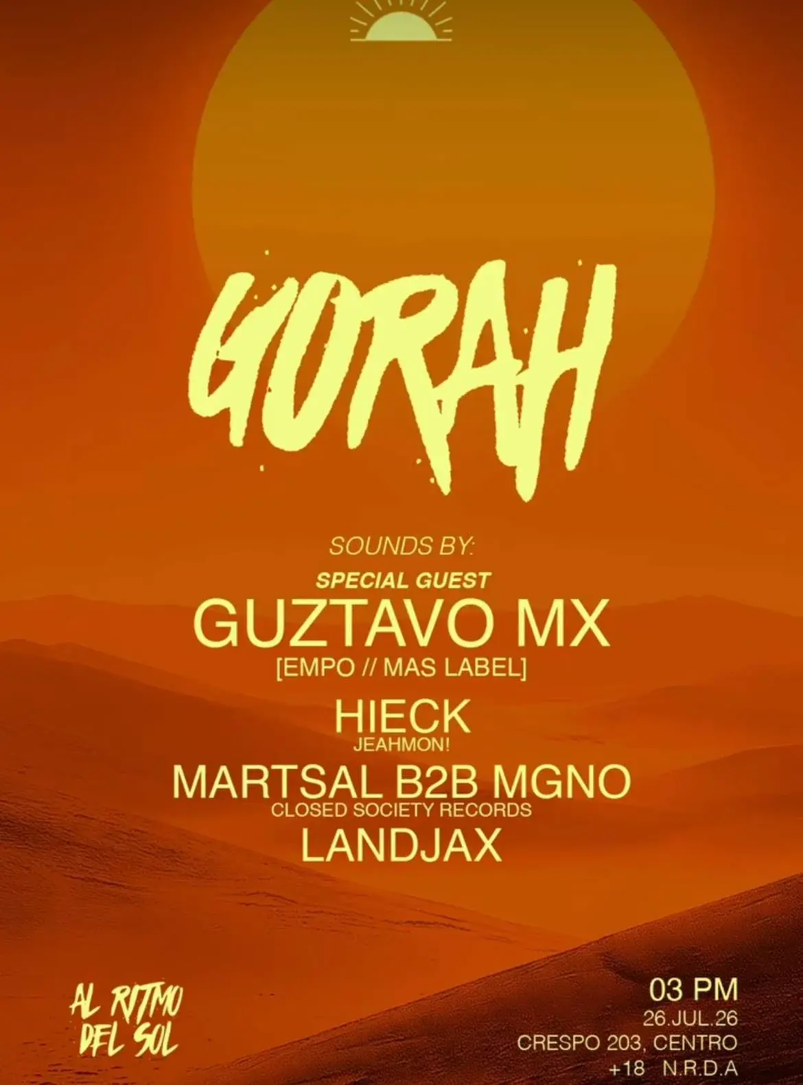 Flyer del evento: Gorah