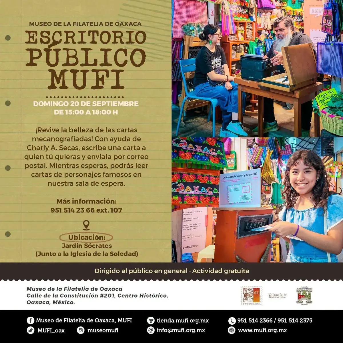 Flyer del evento: Public Writer MUFI