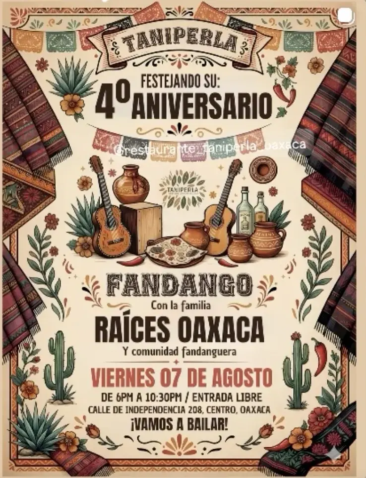 Flyer del evento: Fandango con la Familia Raíces Oaxaca y comunidad fandanguera