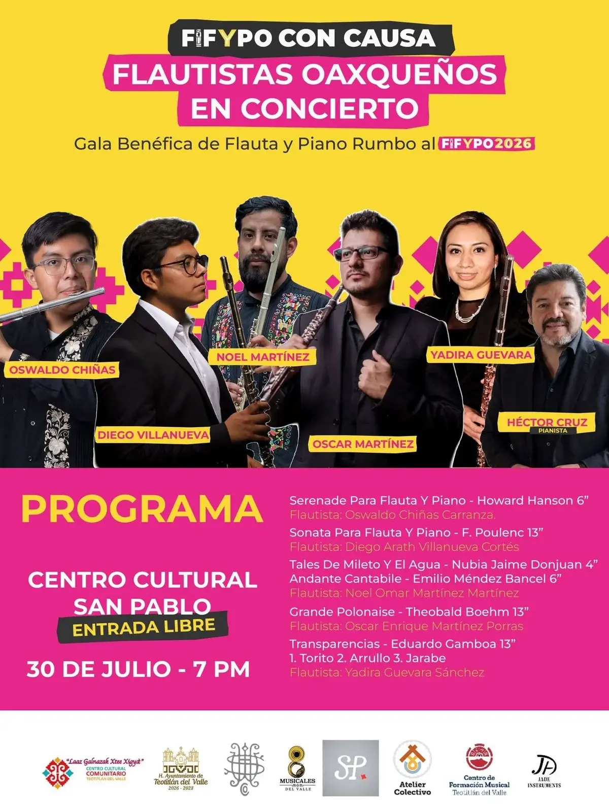 Flyer del evento: Flautistas oaxaqueños en concierto