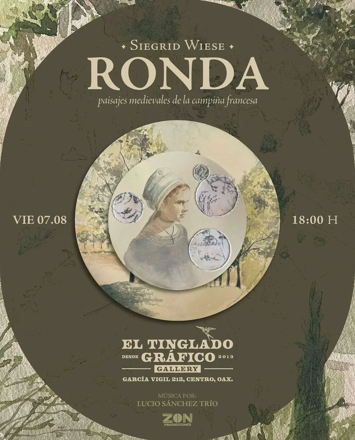 Flyer del evento: “Ronda: Paisajes medievales de la campiña francesa” de Siegrid Wiese