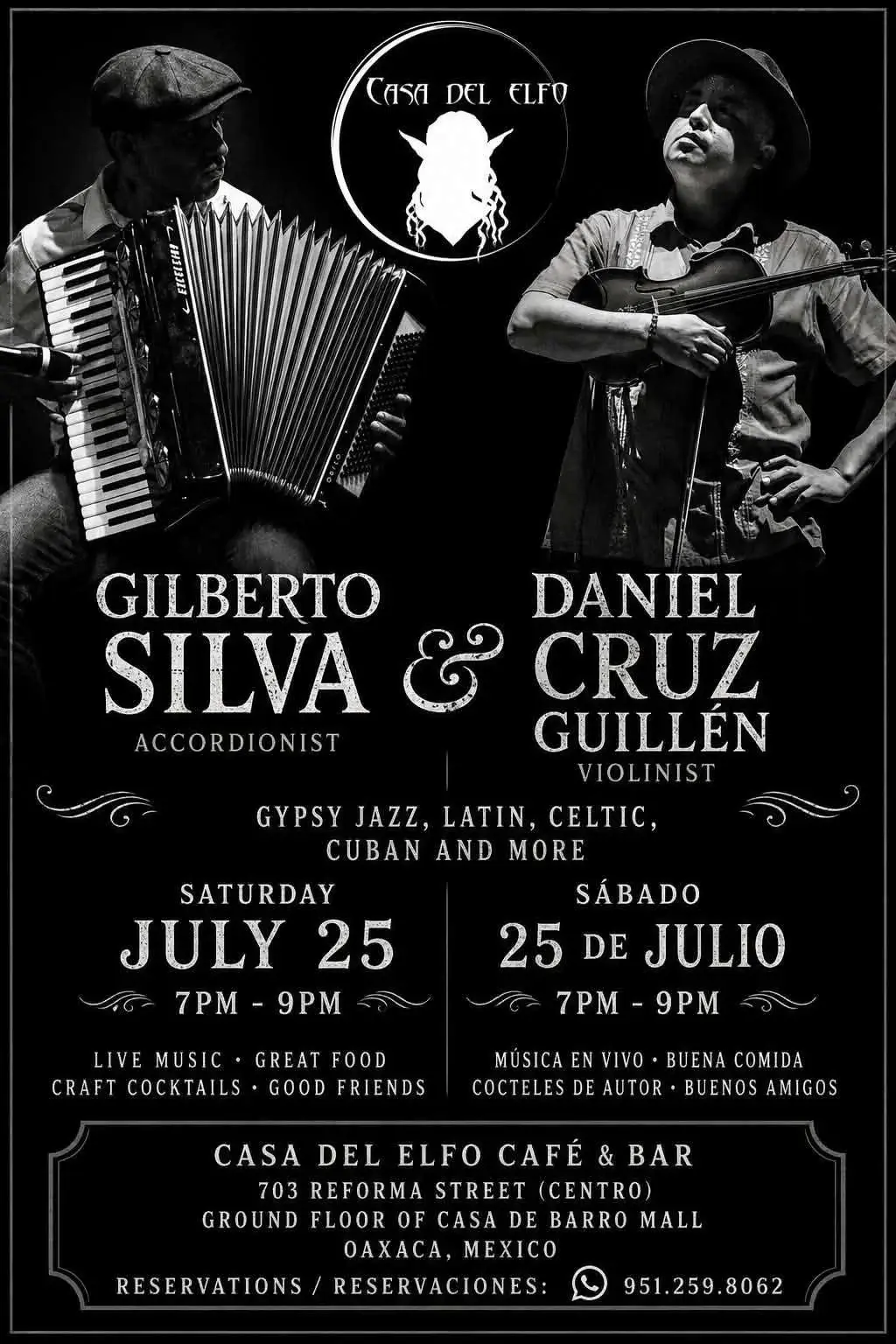Flyer del evento: Gilberto Silva & Daniel Cruz Guillén