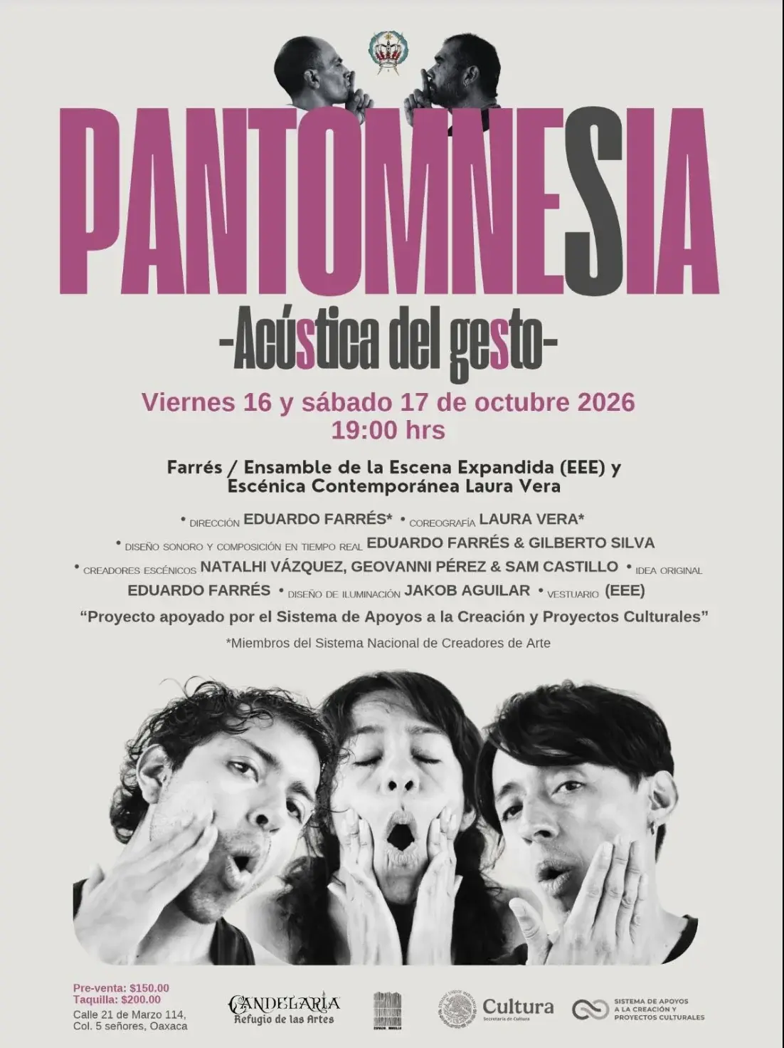 Flyer del evento: Pantomnesia - Acoustic of the Gesture