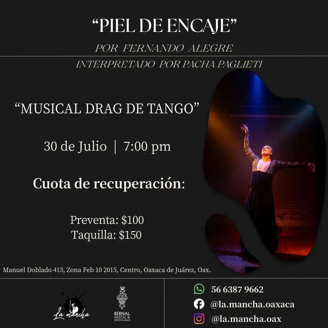 Flyer del evento: “Piel de encaje” Musical drag de tango