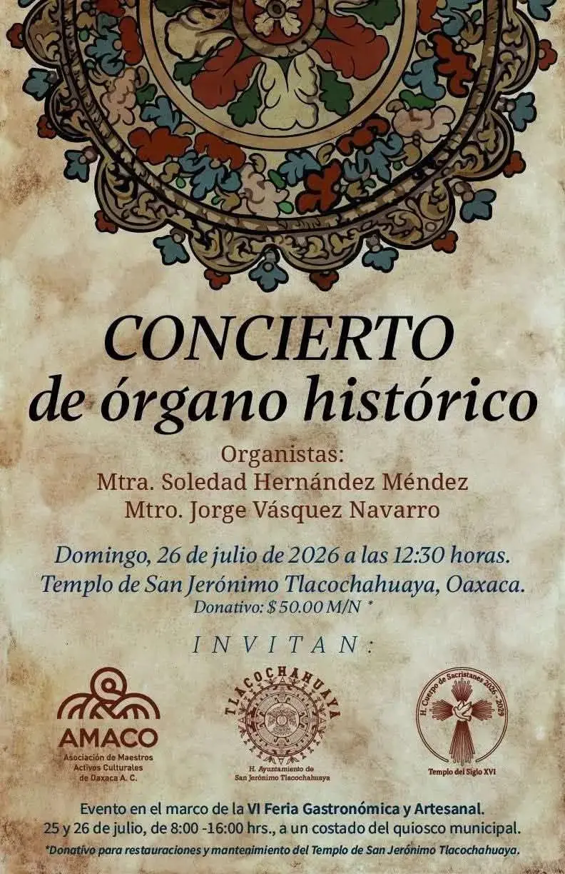 Flyer del evento: Concierto de órgano histórico