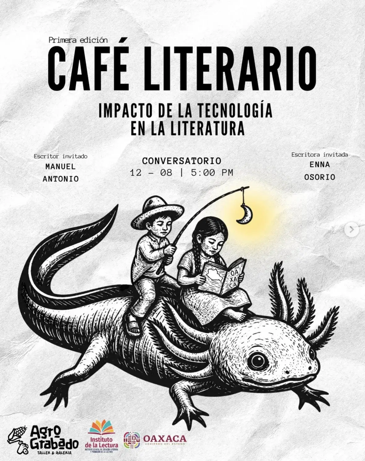 Flyer del evento: Café Literario: Impacto de la tecnología en la literatura