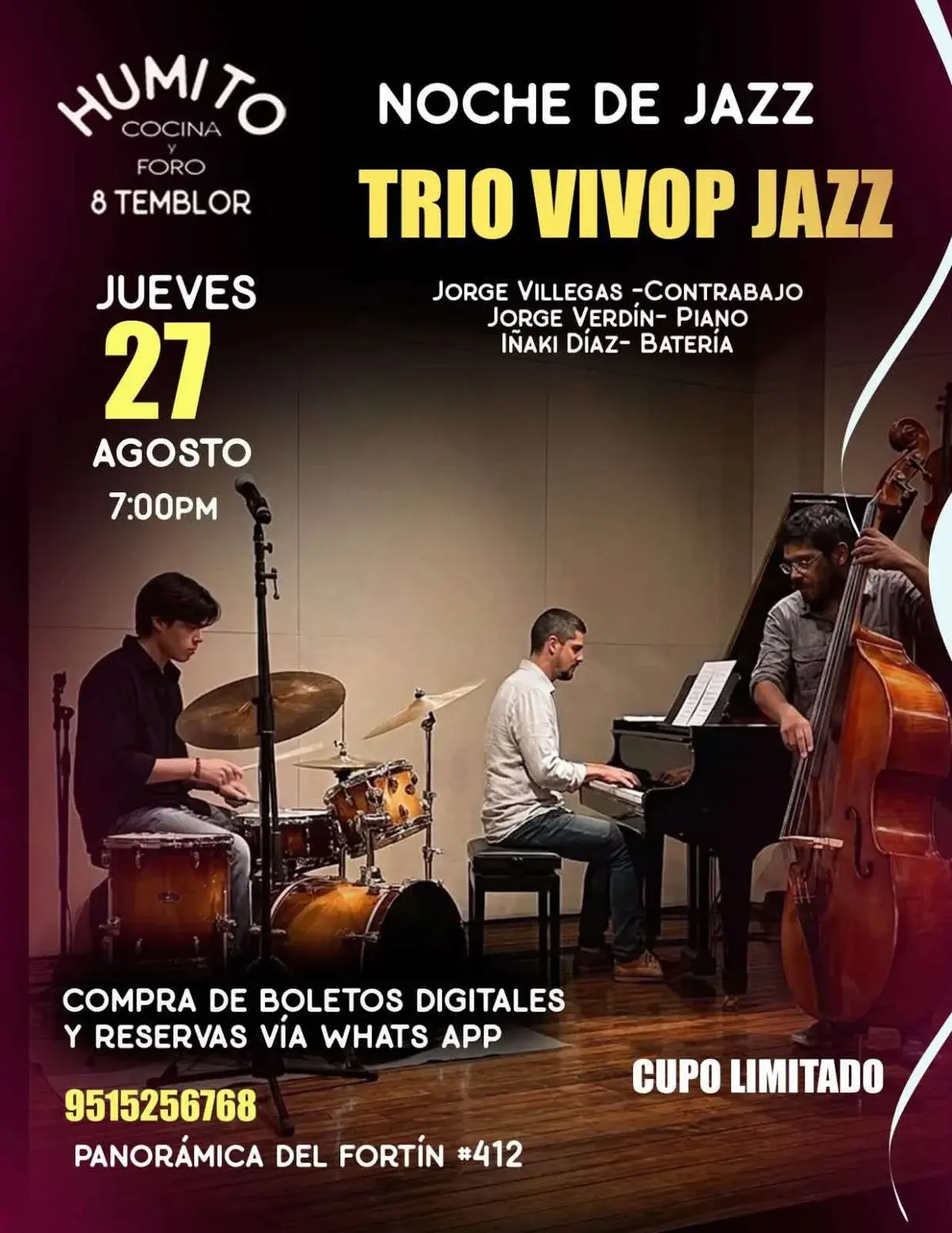 Flyer del evento: Trio Vivop Jazz