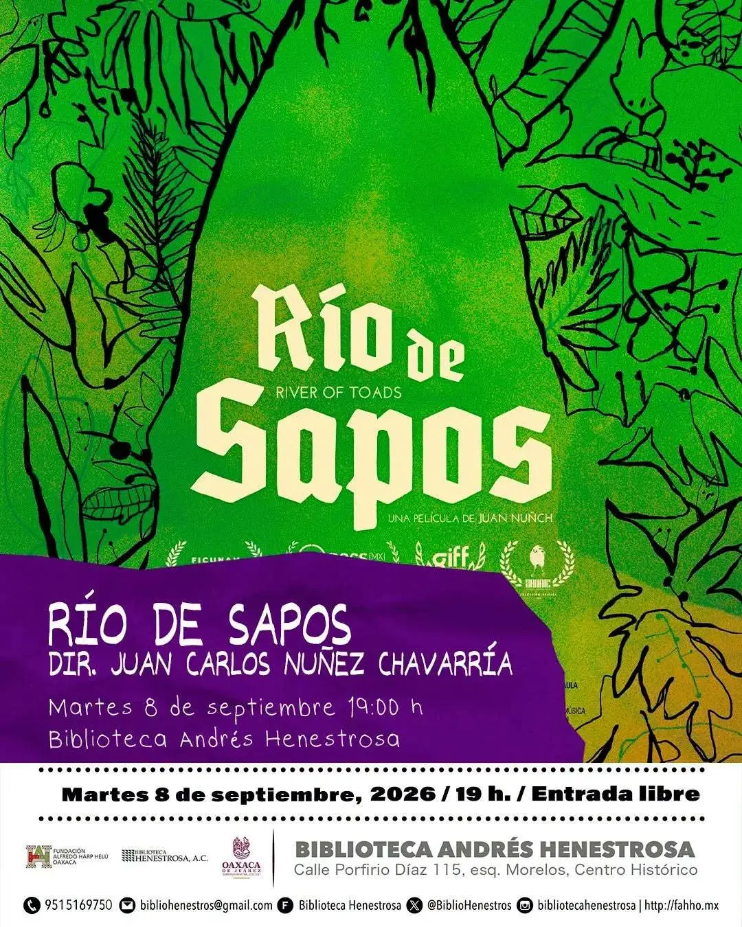 Flyer del evento: “Río de Sapos”