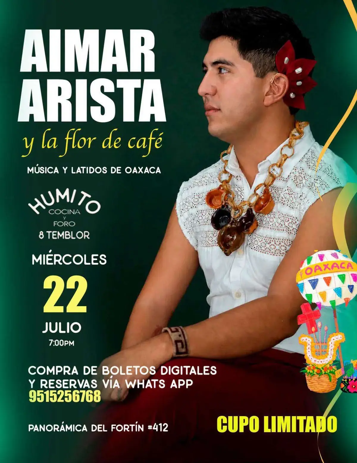 Flyer del evento: Aimar Arista y la flor de café