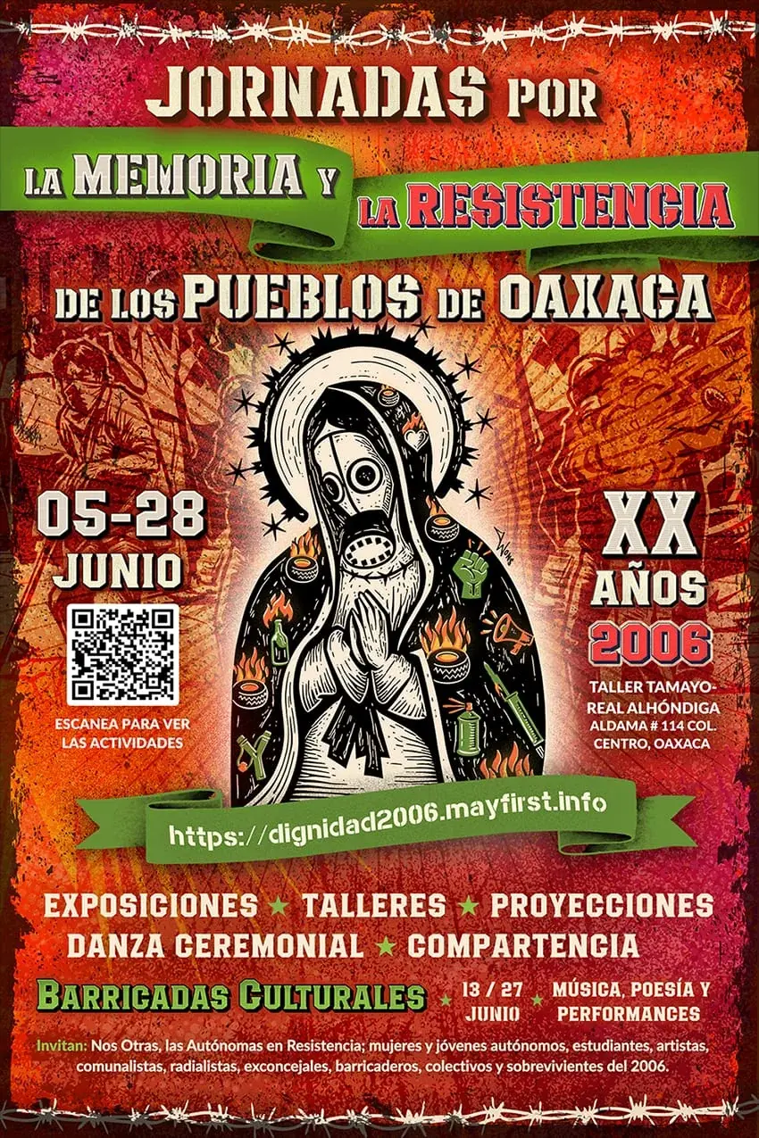 Flyer del evento: Jornadas por la memoria y la resistencia de los Pueblos de Oaxaca
