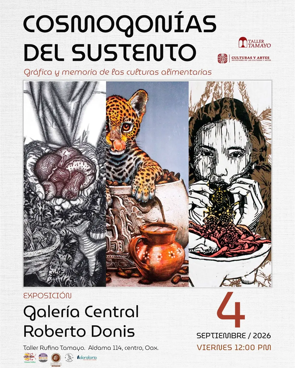 Flyer del evento: “Cosmologías del Sustento: Gráfica y memoria de las culturas alimentarias”