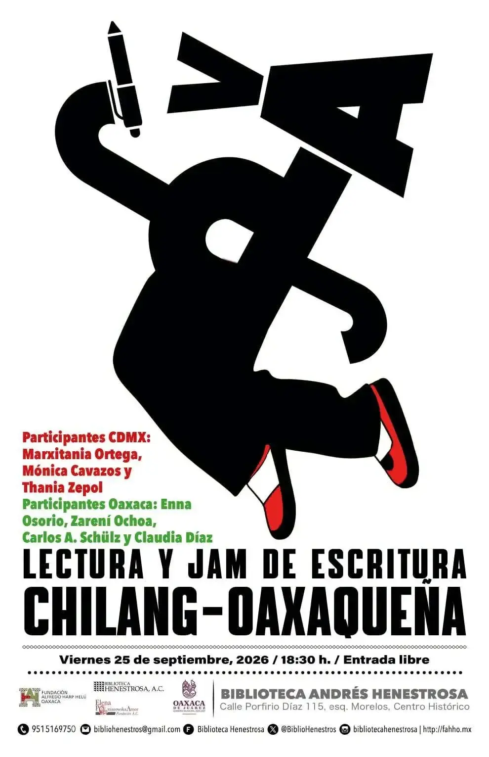 Flyer del evento: Reading and writing jam Chilang-Oaxaqueña