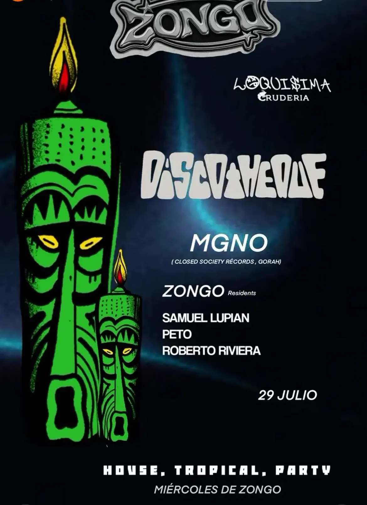 Flyer del evento: Zongo