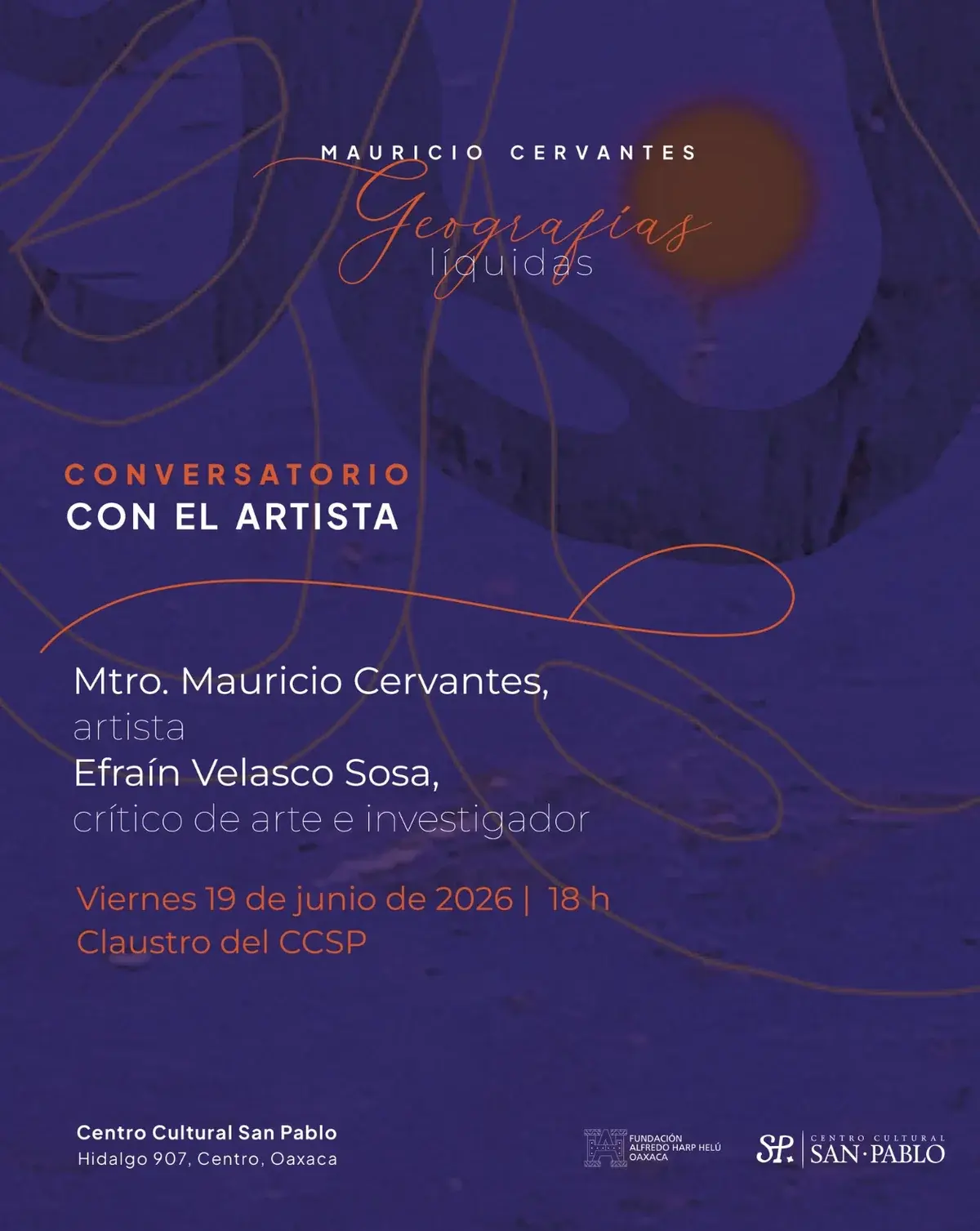 Flyer del evento: Conversatorio con el artista Mtro. Mauricio Cervantes
