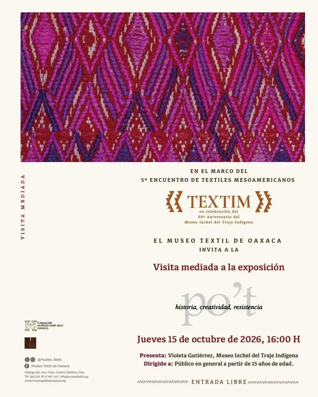 Flyer del evento: Guided visit of the exhibition “Po't, historia, creatividad, resistencia”