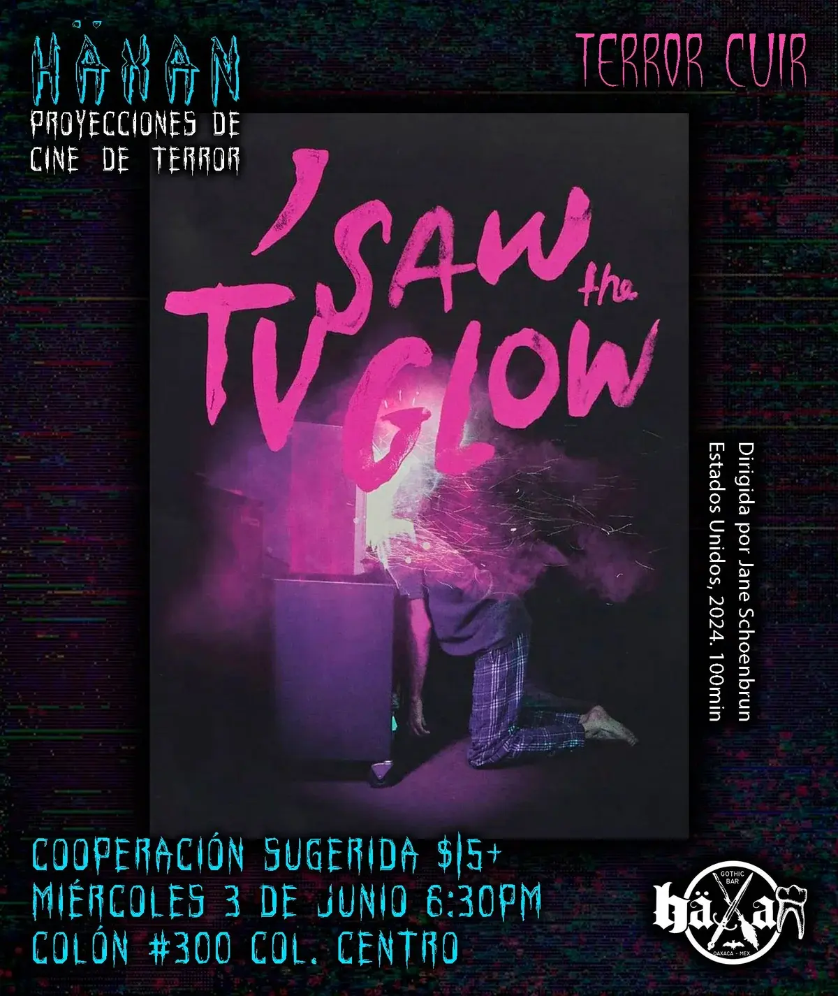 Flyer del evento: “I saw the tv glow”